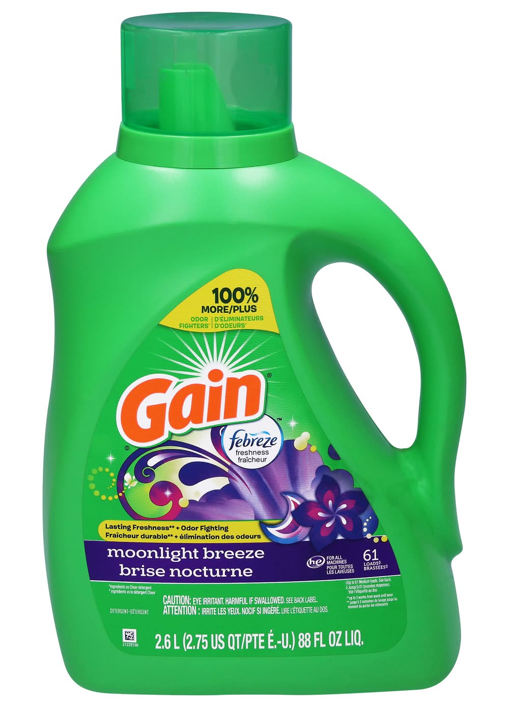 Gain + Aroma Boost Laundry Detergent Liquid, Moonlight Breeze (88 fl oz)