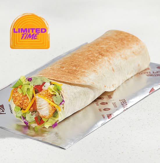 Avocado Ranch Crispy Chicken Burrito
