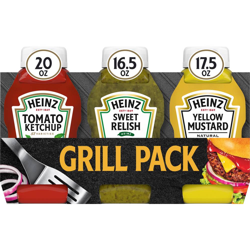 Heinz Ketchup, Sweet Relish & Yellow Mustard Grill pack (2.34 lbs)