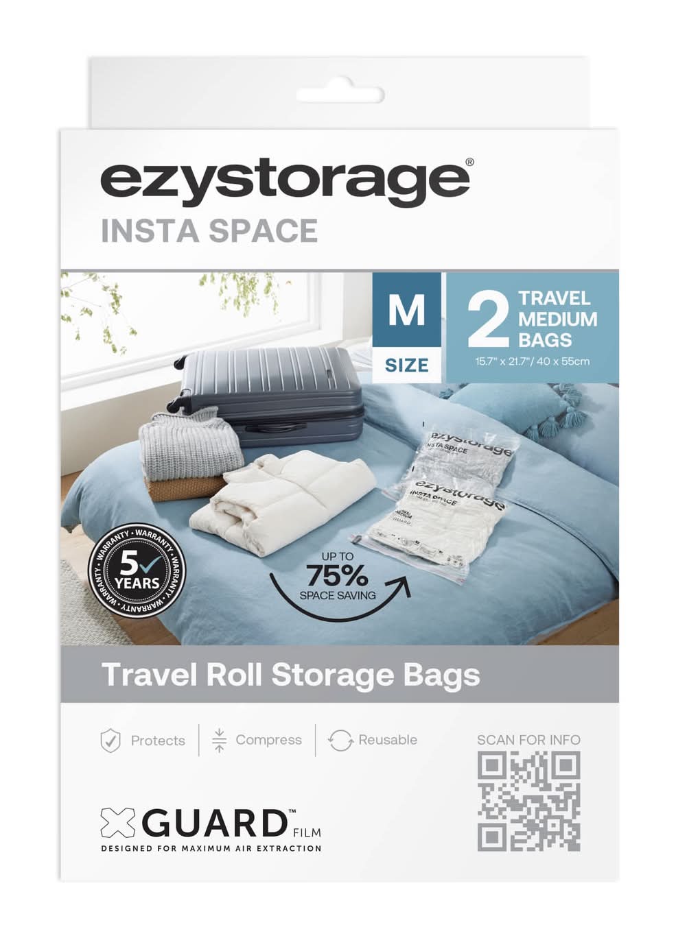 Ezy Storage Medium Insta Space Travel Storage Bags - 2 Pack