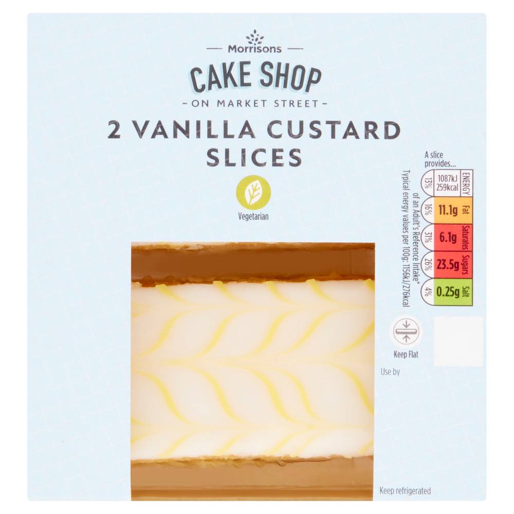 Morrisons Vanilla, Cake Shop on Market Street Custard Slices (2 pack)