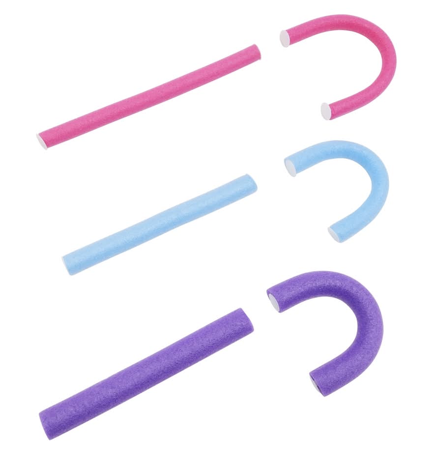 Basic Solutions Flexible Foam Hair Rollers, Blue-Green & Pink (6 ct)