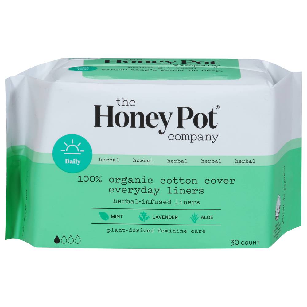 The Honey Pot 100% Organic Cotton Cover Everyday Liners (4.8 oz, 30 ct)