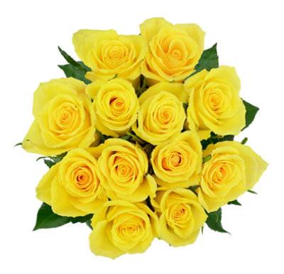 Yellow Rose Bouquet 12 Stem - Each