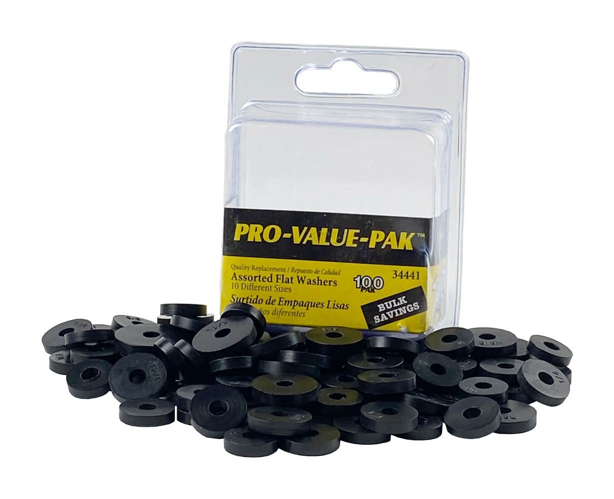 Danco 100 -Pack Assorted Sizes Rubber Rubber washer Universal