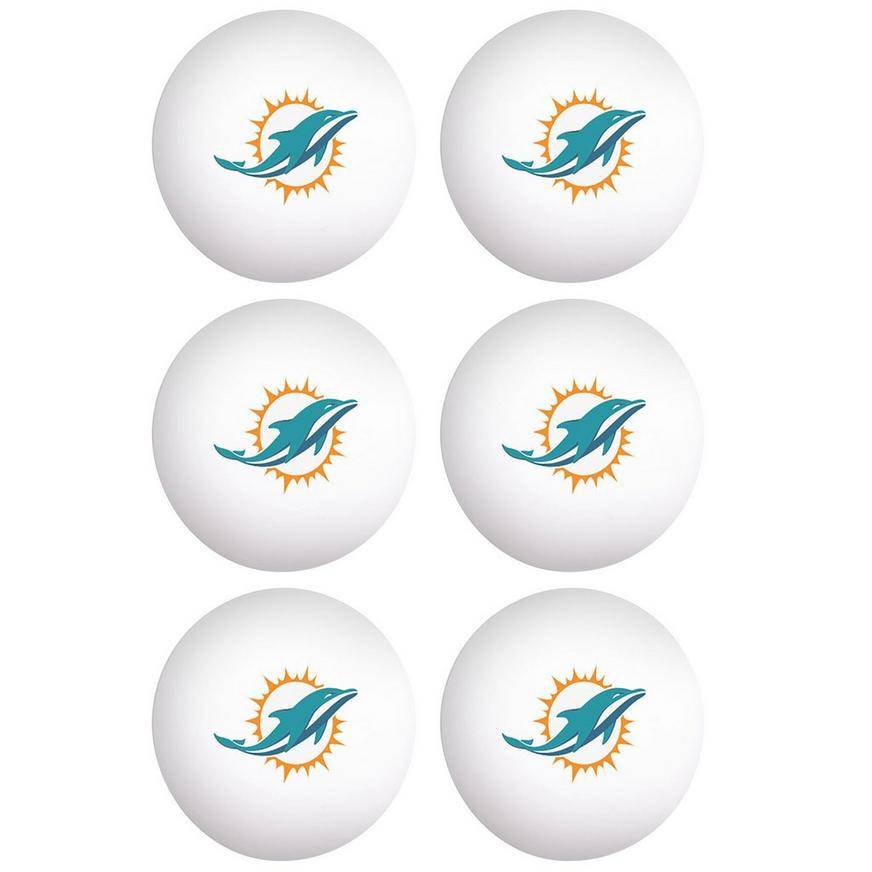 Miami Dolphins Table Tennis Balls, 6ct