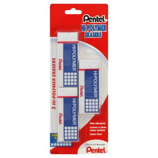 Pentel Hi-Poly Eraser 3ct
