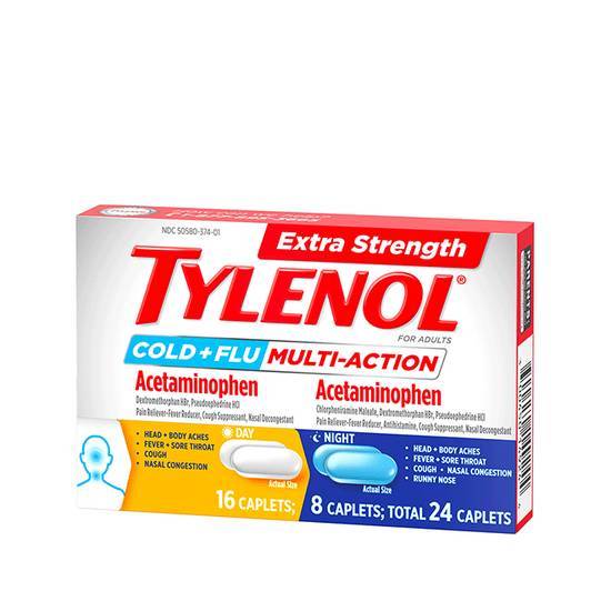 Tylenol Extra Strength Cold and Flu Multi-Action Day & Night Caplets (24 ct)