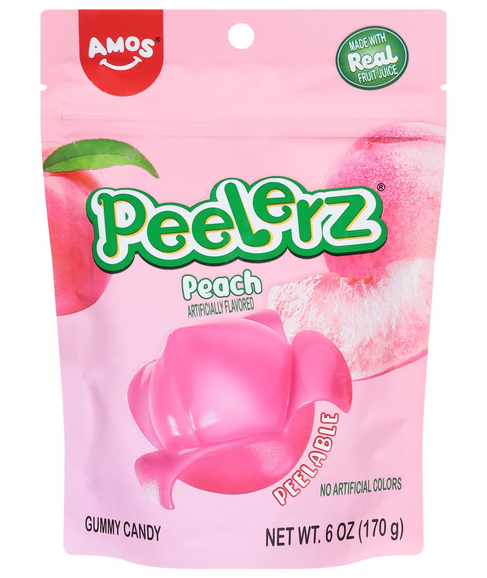 AMOS Peelerz Gummy Candy, Peach (6 oz)