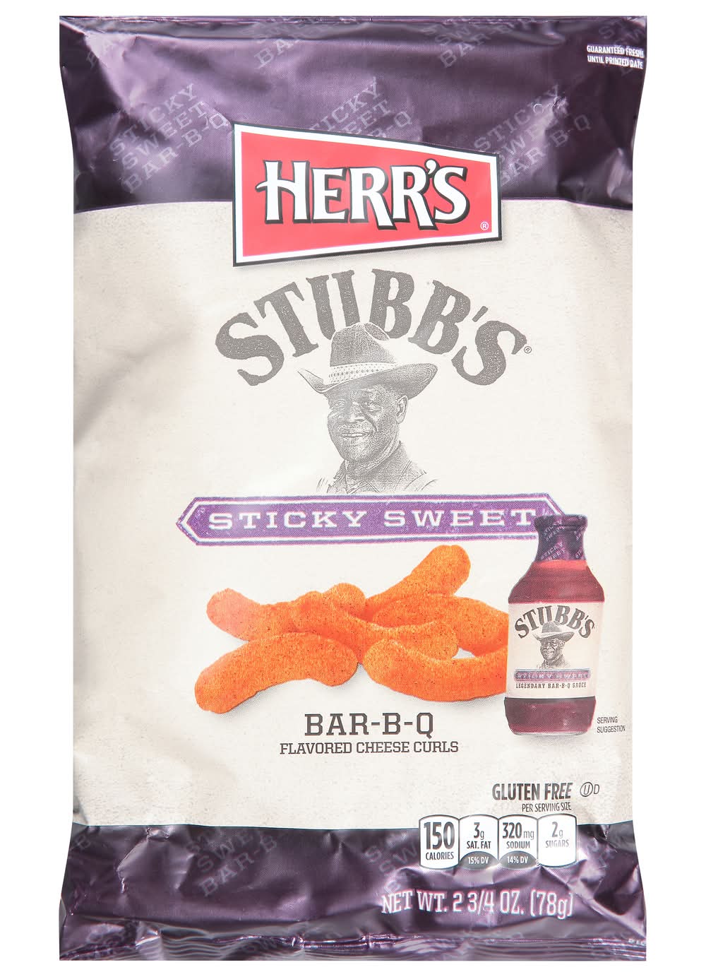 Herr's Stubb's Sticky Curls, Sweet Bbq Cheese (2.75 oz)
