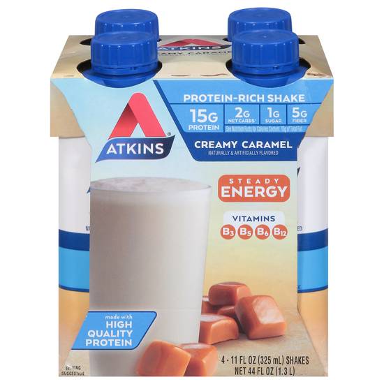 Atkins Creamy Caramel Protein-Rich Shake, 4 Shakes (4 ct)