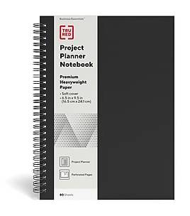 TRU RED™ Medium Soft Cover Project Planner Notebook, Black (TR54989)