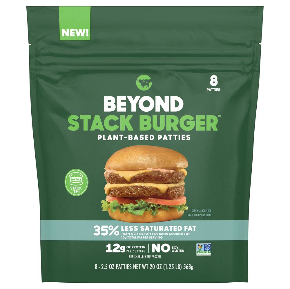 Beyond Meat Stack Burger Plant-Based Patties (2.5 oz, 8 ct)