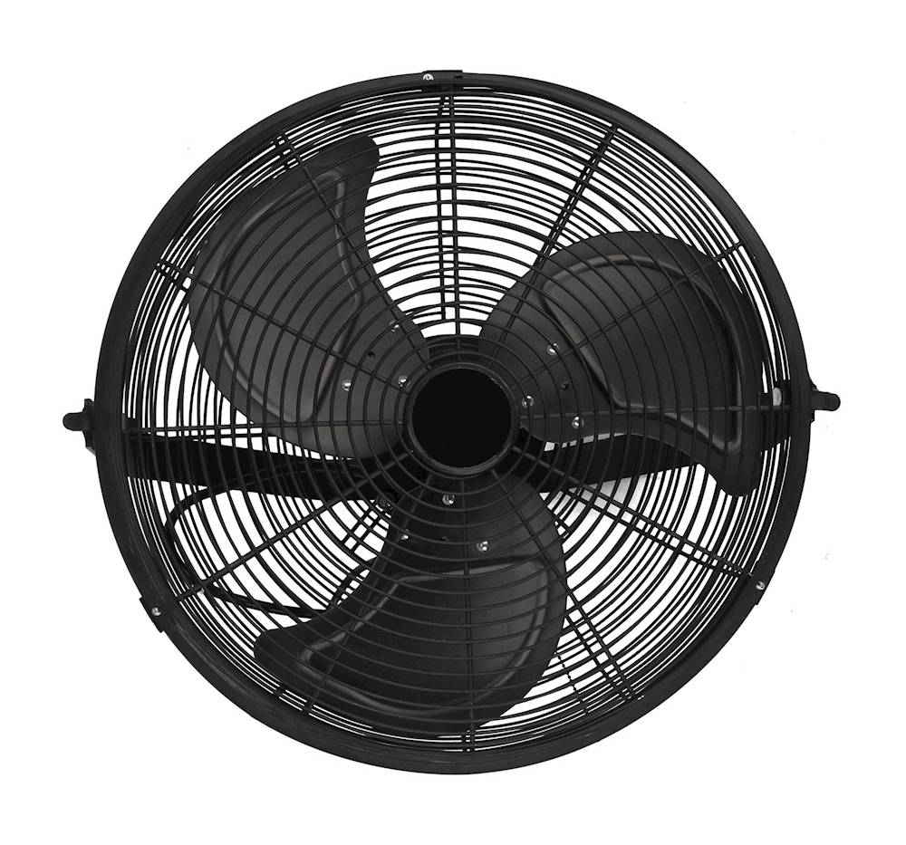 Ventilador fijo de pared 18" para interior y exterior negro mate