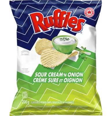 Ruffles croustilles - potato chips (crème sure & oignon)