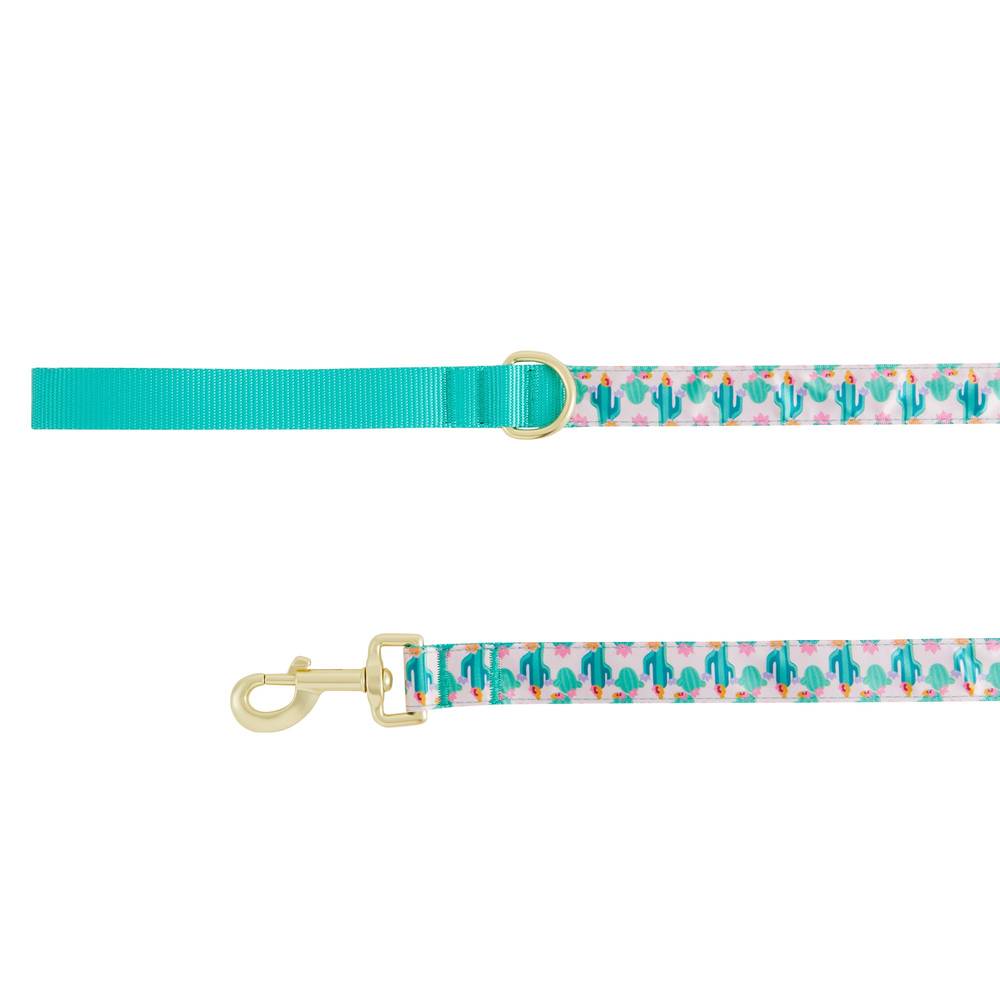 Top Paw® Teal & Pink Cactus Dog Leash: 4-ft long, 1-in wide (Color: Pink, Size: 4 Ft)