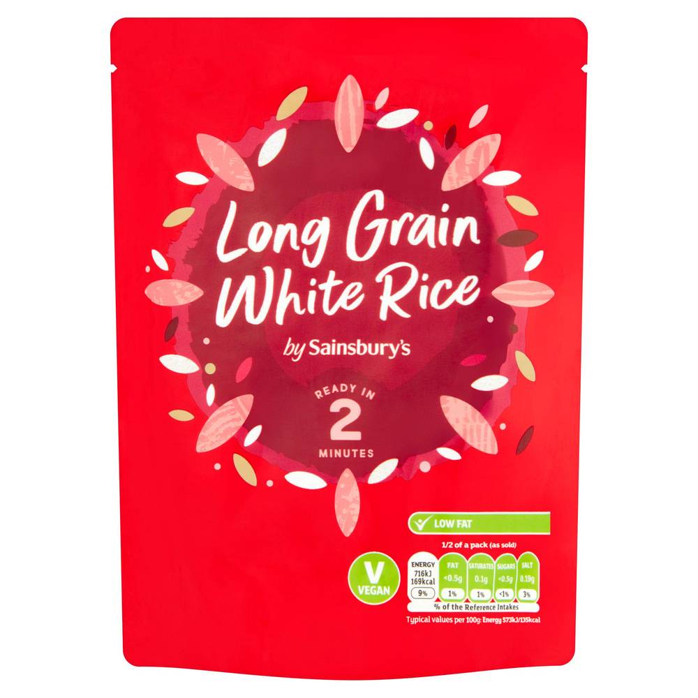Sainsbury's Microwave Rice Long Grain White 250g