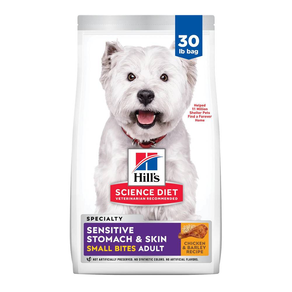 Hill's® Science Diet® Sensitive Stomach & Skin Small Bites Adult Dog Dry Food - Chicken & Barley (Flavor: Chicken, Size: 30 Lb)