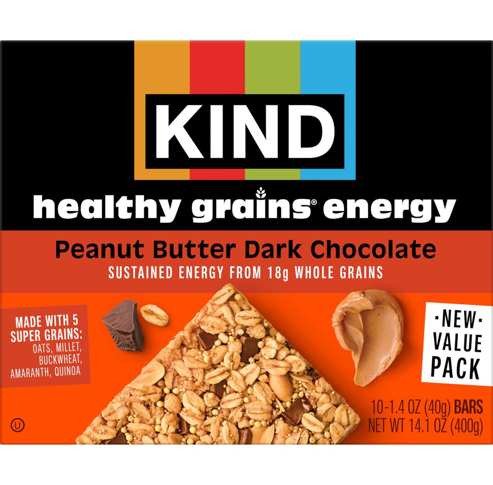 KIND Chewy With a Crunch, Peanut Butter & Dark Chocolate (1.4 oz, 10 ct)