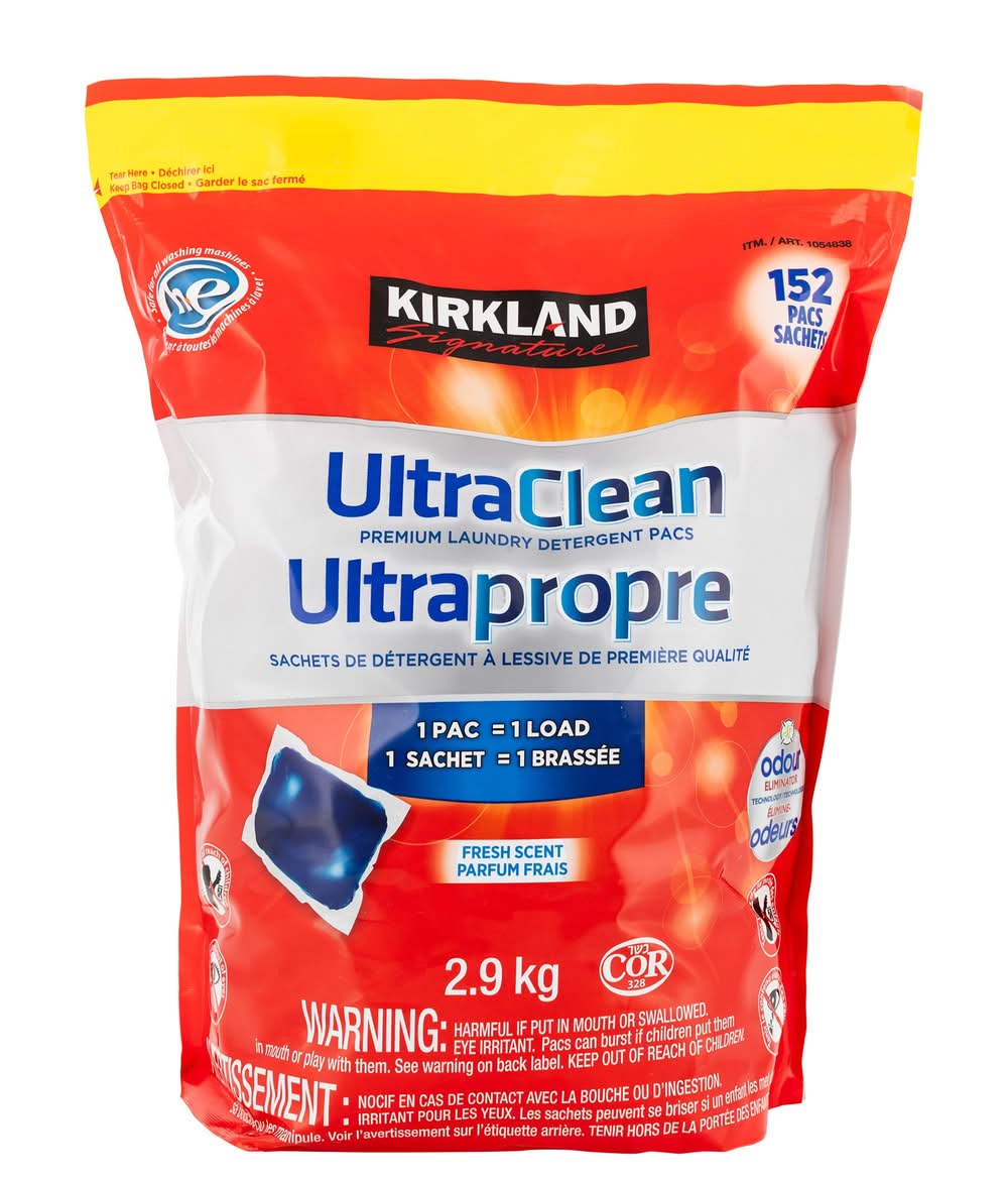 Kirkland Signature - Sachets De Détergent À Lessive Haute Efficacité Ultrapropre, Paquet De 152 / Kirkland Signature Ultra Clean Laundry Detergent Pacs, 152-Count