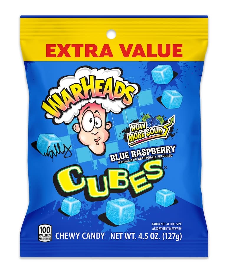 Warheads More Sour Chewy Candy Cubes Extra Value, Blue Raspberry (4.5 oz)