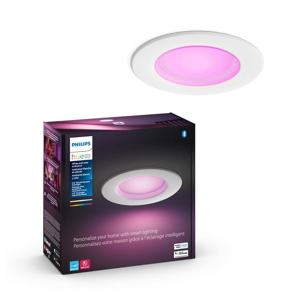 Philips Hue 5 In. / 6 In. Led Smart Color Changing Recessed High Lumen Downlight With Bluetooth (1-Pack)