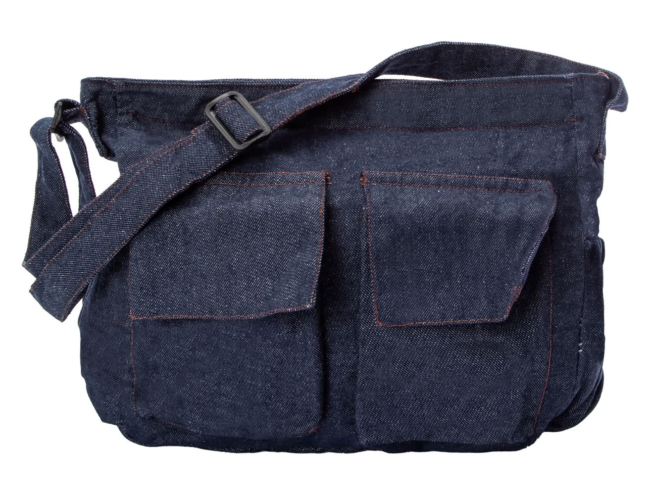 Denim Messenger Bag 12.5in x 14in