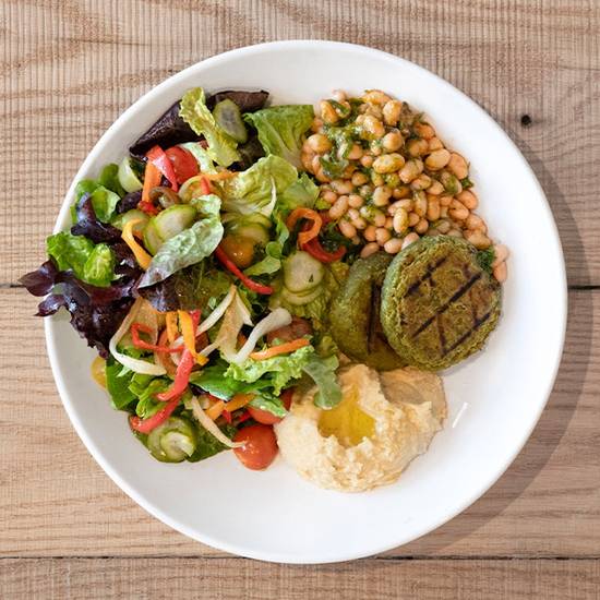 happier vegan with baked falafel