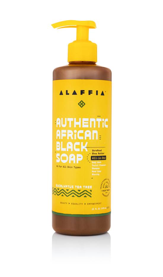 Alaffia Authentic African Black Soap Eucalyptus Tea Tree (16 oz)