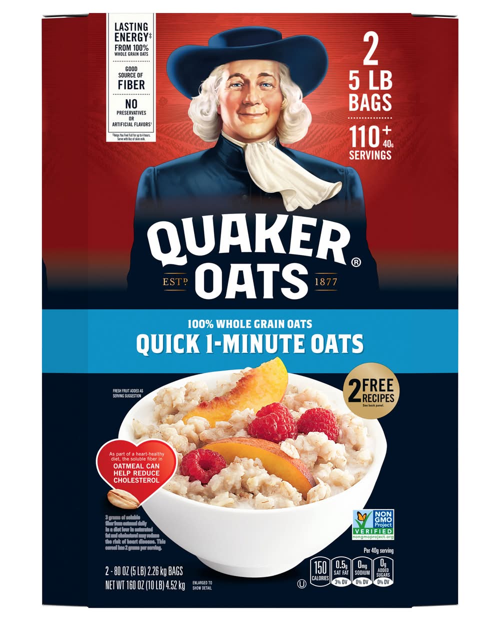Quaker Oats 100% Whole Grain Oats (2 x 80 oz)