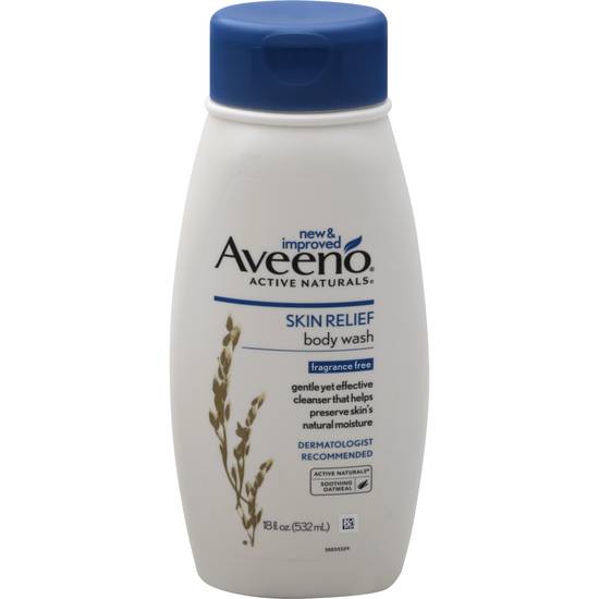 Aveeno Skin Relief Fragrance Free Body Wash For Dry Skin (18 fl oz)