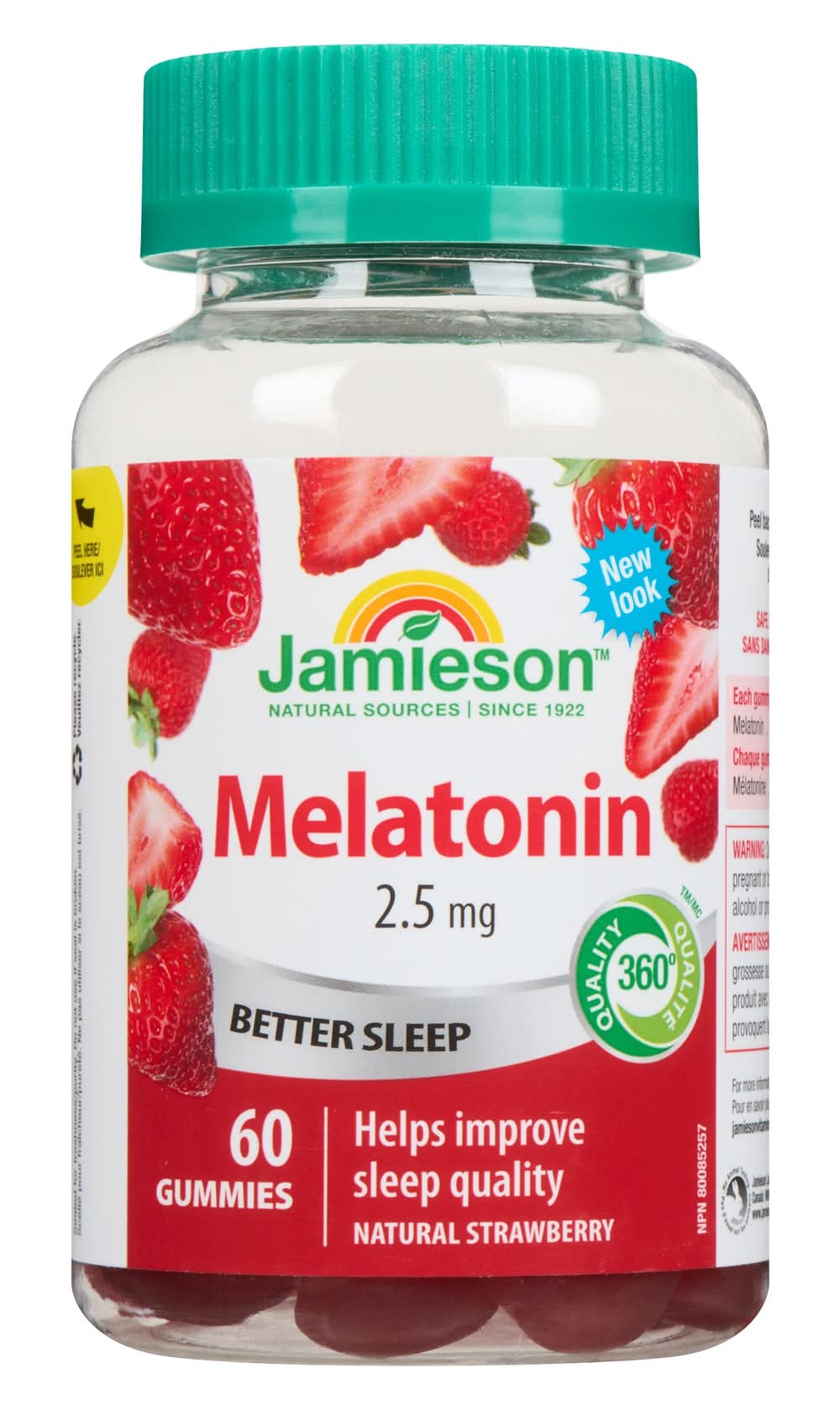 Jamieson Melatonin Gummies For Better Sleep 2.5 mg, Natural Strawberry (60 ct)
