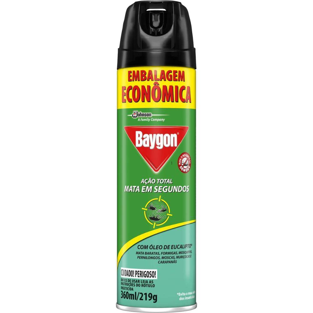 Baygon inseticida aerossol ação total eucalipto (360 ml)