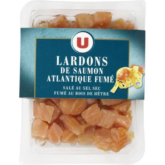 Les Produits U - Lardons de saumon fumé d'atlantique (90g)