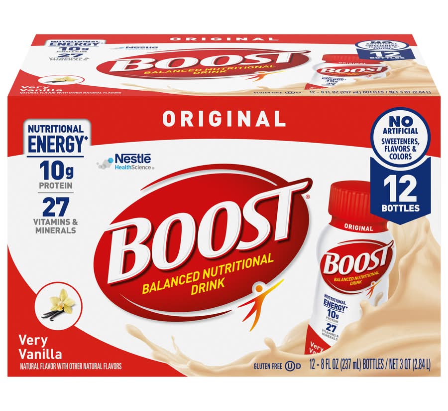Boost Original Balanced Nutritional Drink, Very Vanilla (12 x 8 fl oz)