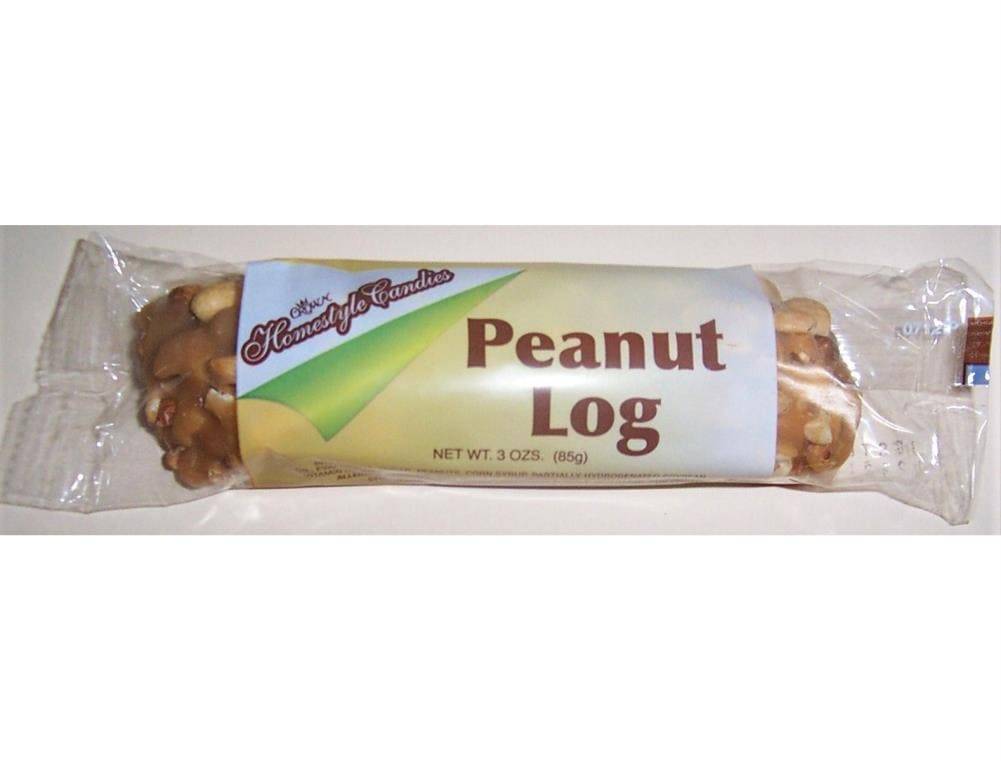 Crown Candy  Peanut Log 3oz - Soft Nougat with Caramel and Peanuts - Gluten Free, Low Sodium | CWC00429