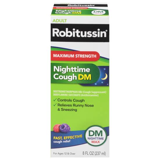 Robitussin Maximum Strength Nighttime Cough Dm Relief (8 fl oz)