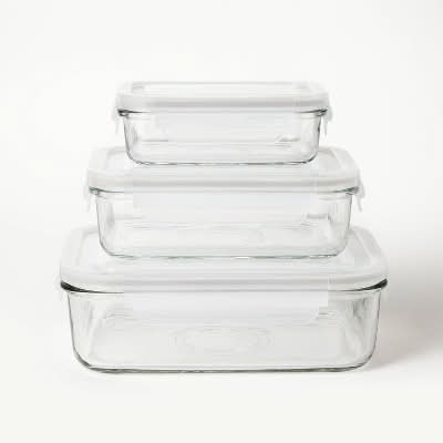 Figmint Clear Glass Food Storage Container Set (6 ct)