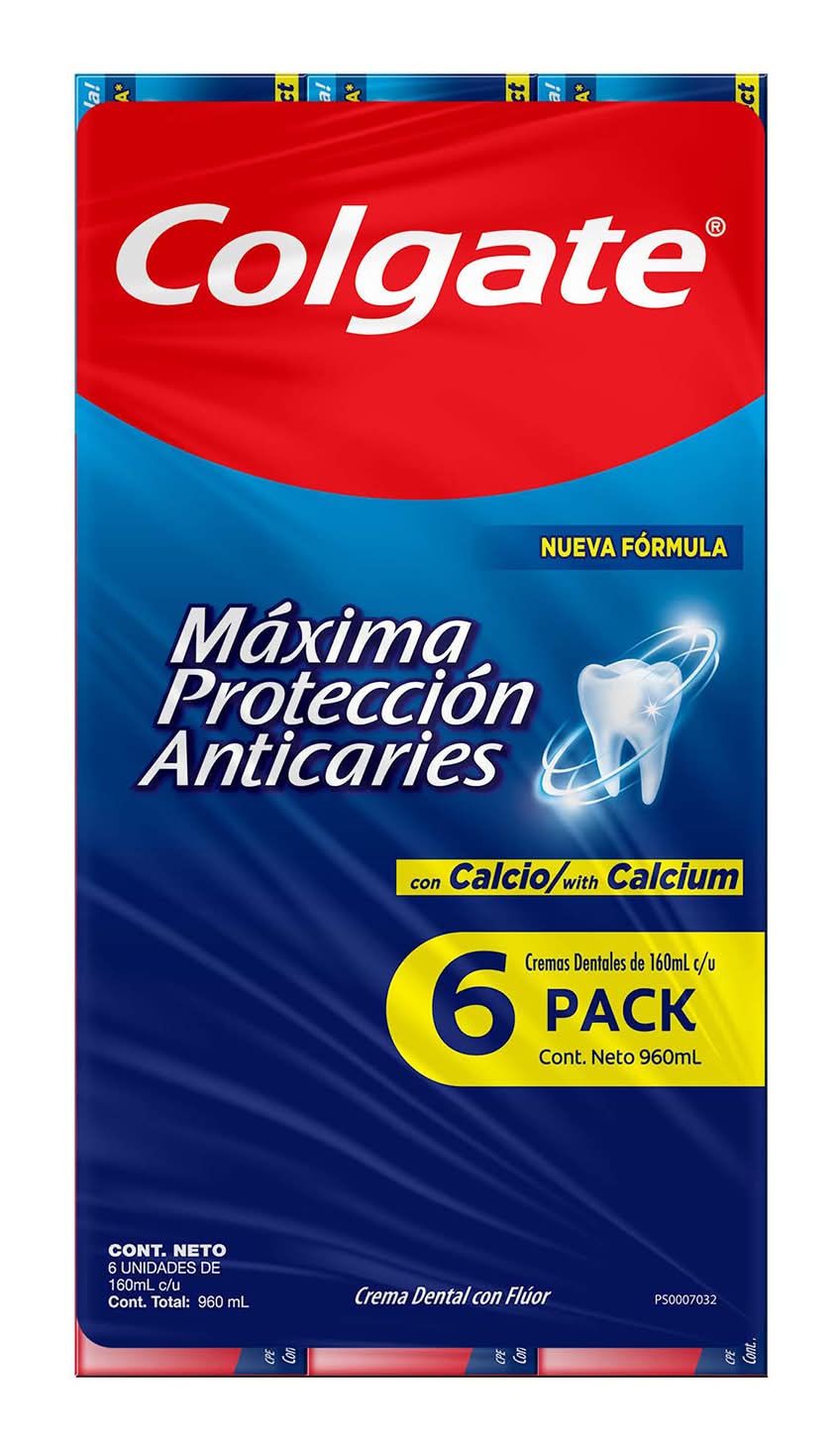 Colgate · Máxima protección anticaries pasta dental con flúor (6 x 160 ml)