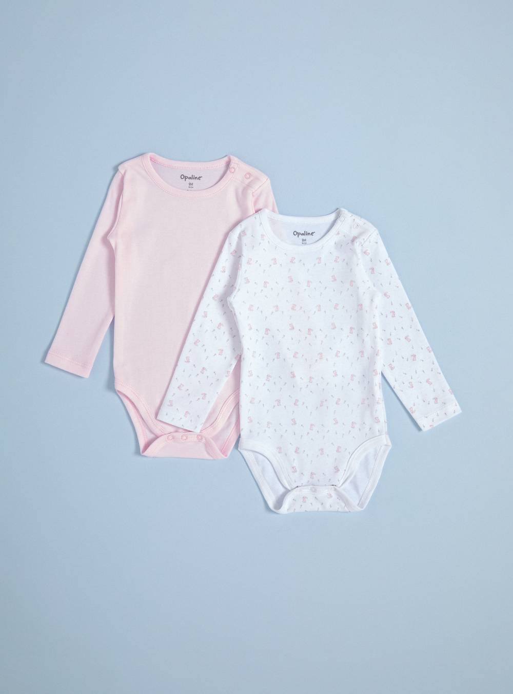 Opaline body bodies algodón pyma print liso rosado pastel 't 24m