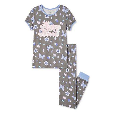 George Girls'' Pajama 2-Piece Set (Color: Grey, Size: S)