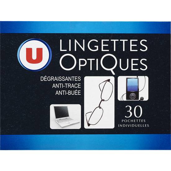 AUCHAN Lingettes optiques dégraissantes anti-traces 24 lingettes