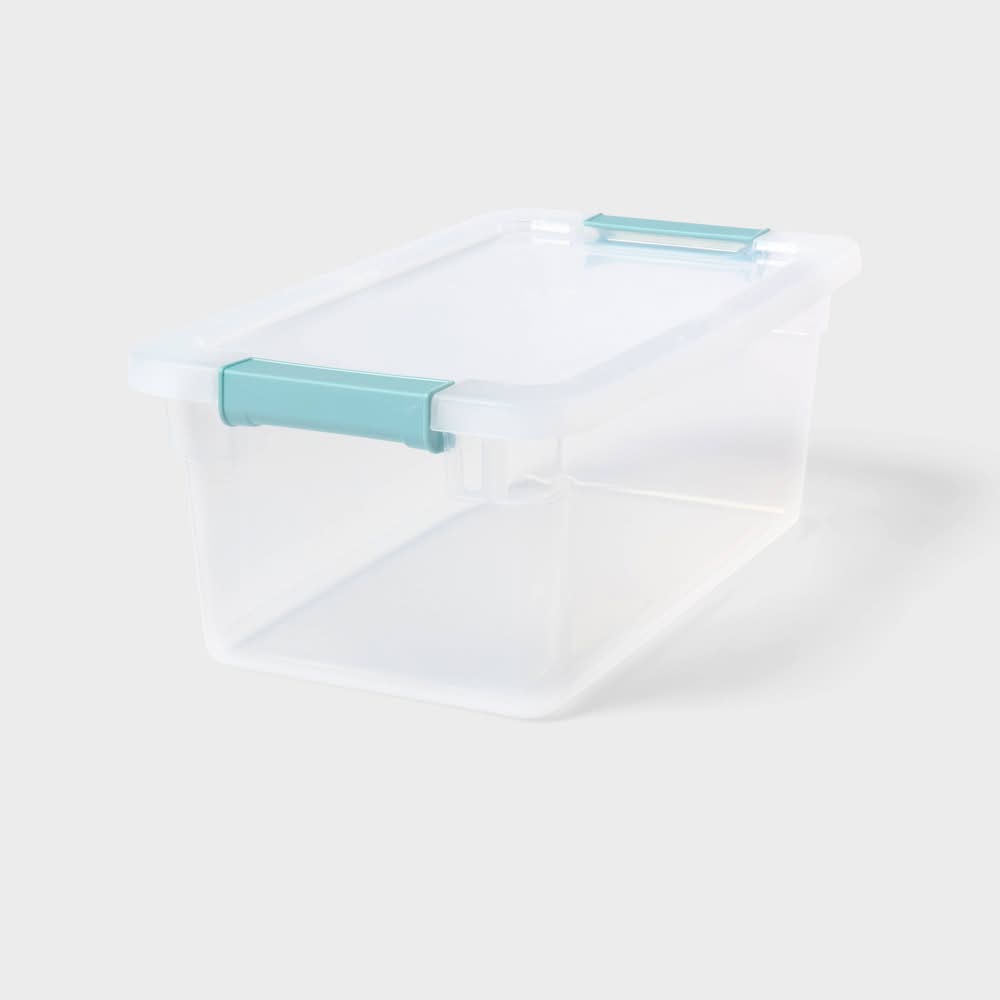 Brightroom Storage Bin With Latches 7 Qt, Clear