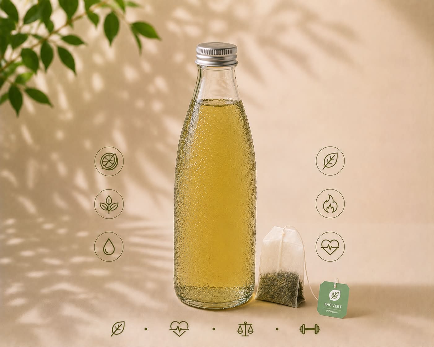 Eau infusée au Thé Vert