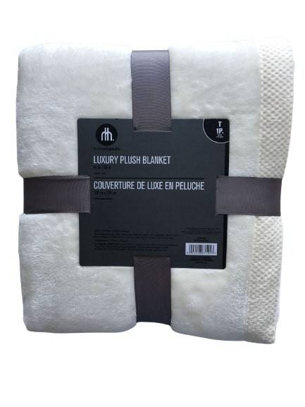 Hometrends White Luxury Plush Blanket Twin 1 unit Delivery