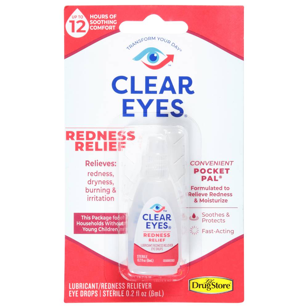 Clear Eyes Handy Pocket Pal Redness Relief Eye Drops (0.2 fl oz)