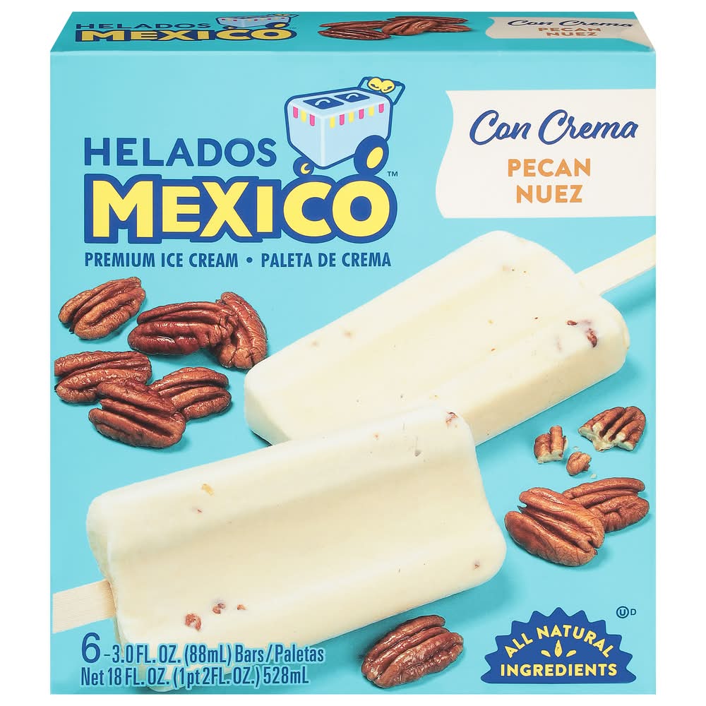 Helados Mexico Pecan Ice Cream Bar, Fiesta (18 fl oz)