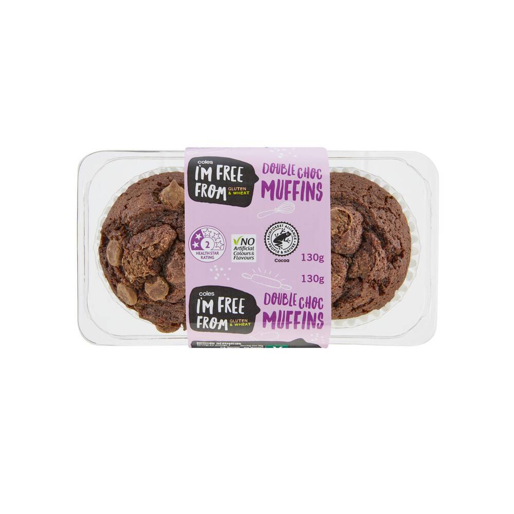 Coles I'm Free From Double Chocolate Muffins (2 pack)