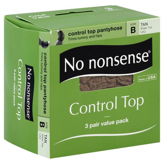 No Nonsense Control Top Pantyhose Tan B Size ( 3 ct )