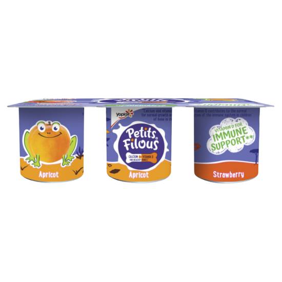 Petits Filous Strawberry-Apricot, Fromage Frais Yoghurt Pots (6 pack)